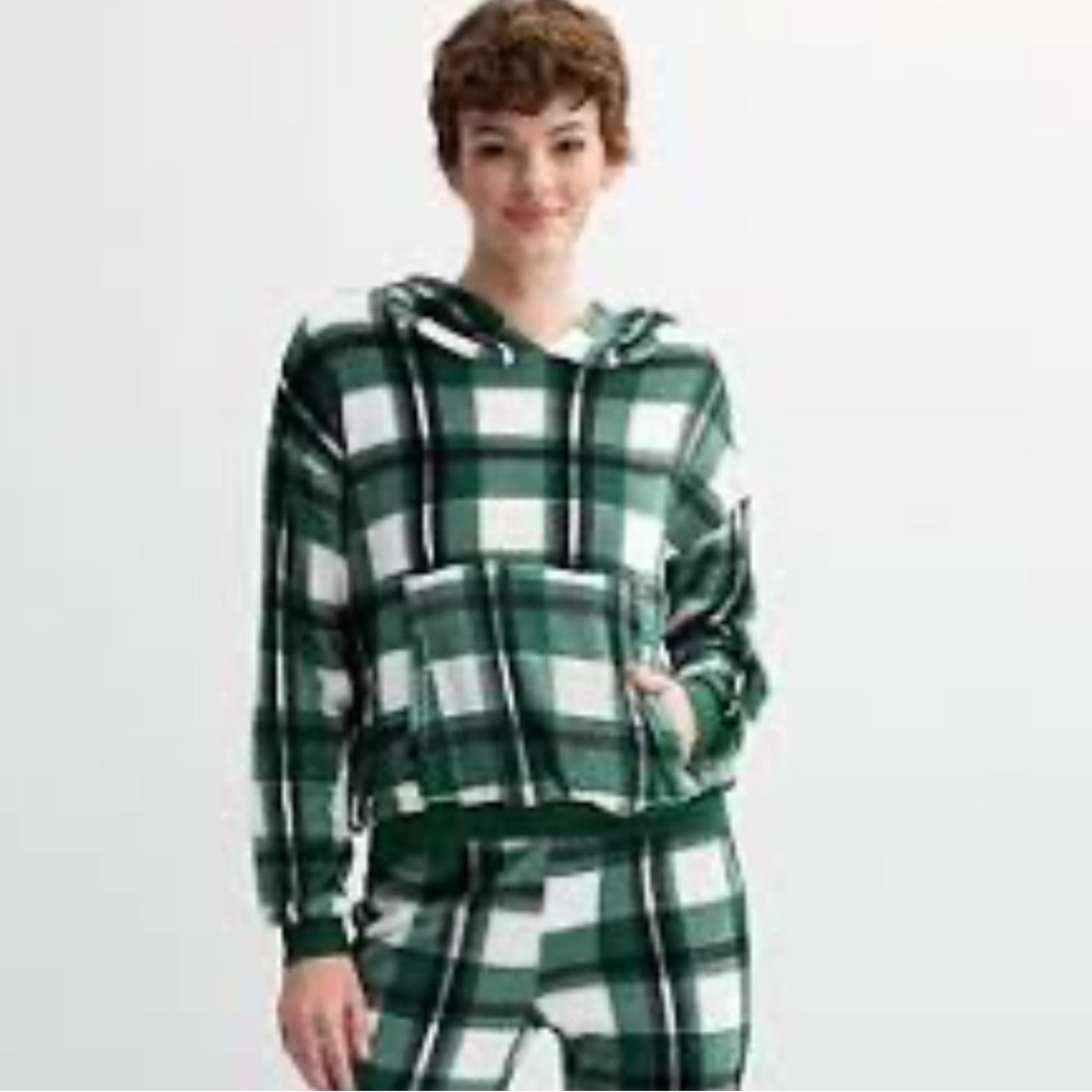 Juniors' Harper & Ivy Faux Fur Popover Hoodie size: large NWT